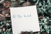 #bekind written on a sticky note