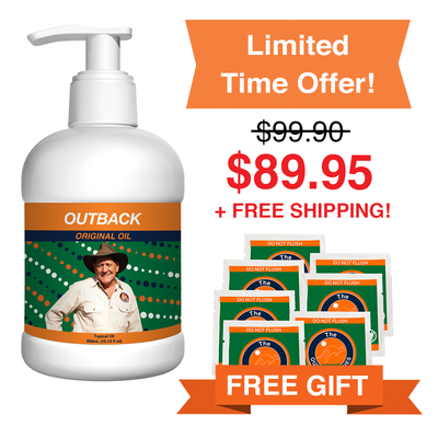 Offer: Outback Original Oil 300mL pump bottle with a free 7-Day Pack of sachets and free shipping