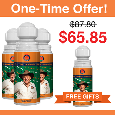 Offer: three Outback Original Oil 50mL roll-ons with a fourth roll-on free