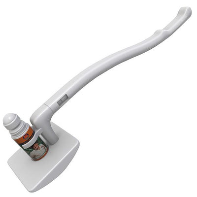 Easy Reach Extender: long white handle with an Outback roll-on bottle clipped into the end