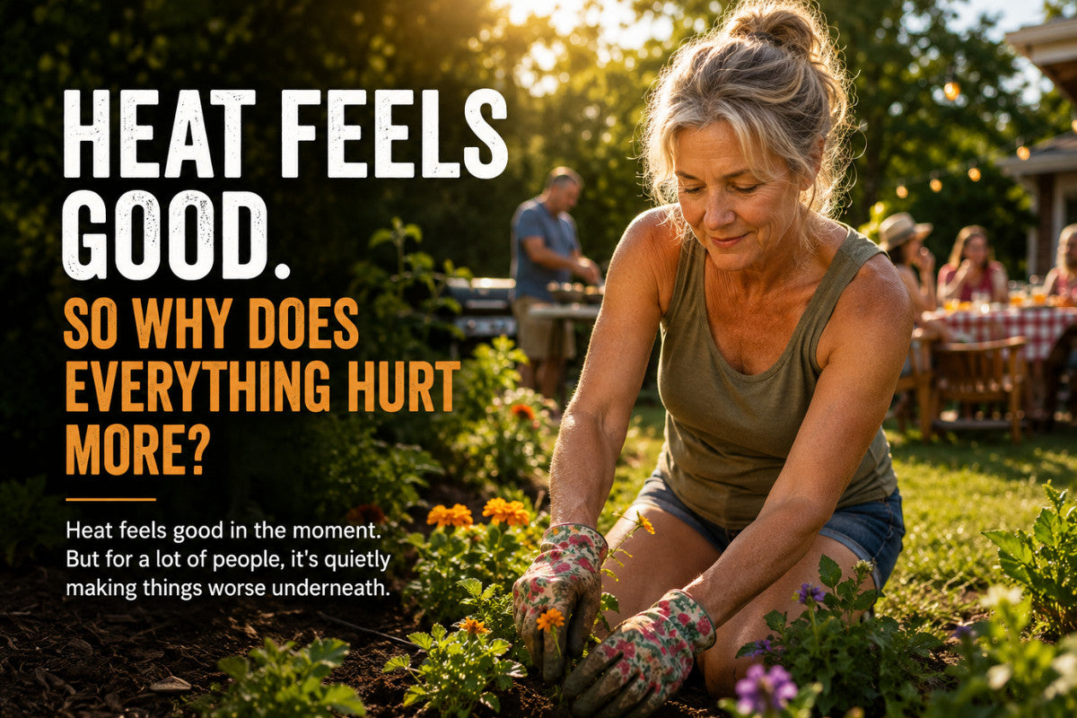 Heat Feels Good. So Why Does Everything Hurt More? Senior woman gardening in her backyard.