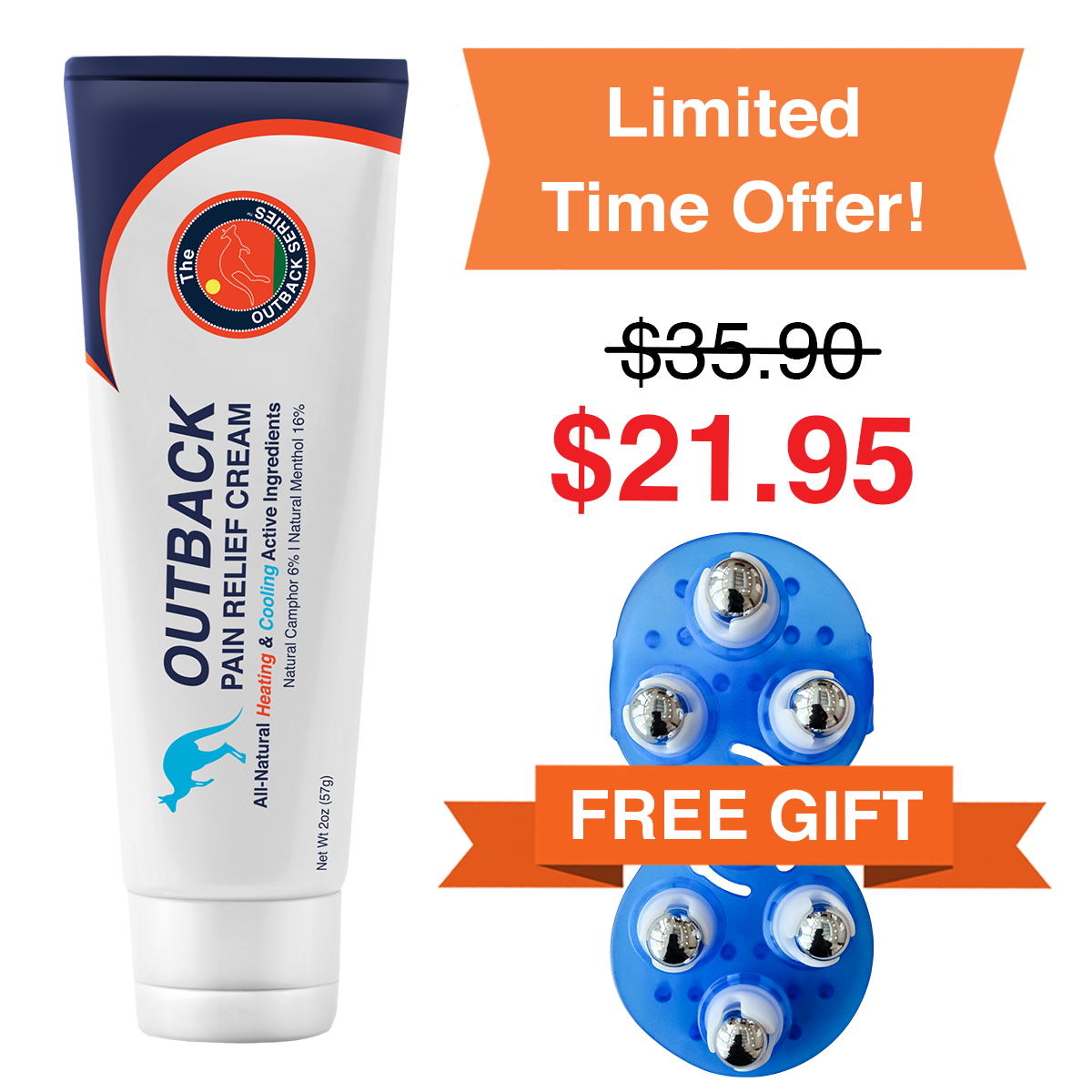 Buy Pain Cream, Get a Free Roller Ball Massager